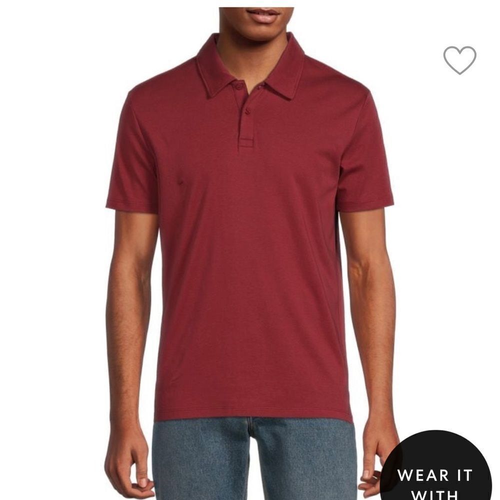 REISS Merlot Cotton Polo- Size Large